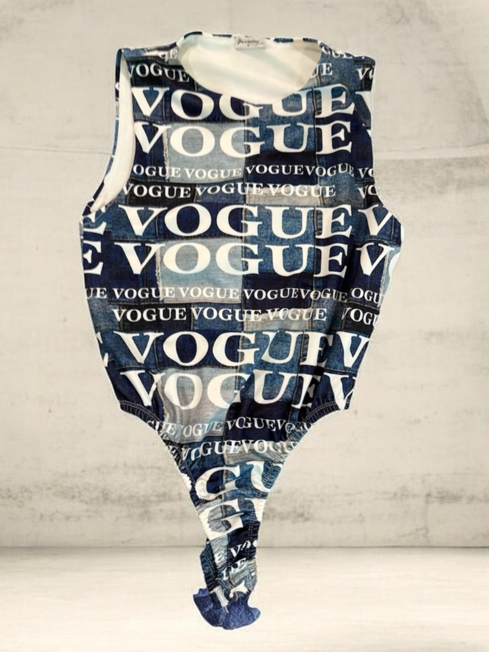 Women's Jasmine Vogue Print Bodysuit S Blue White